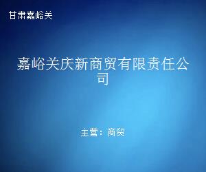 嘉峪關慶新商貿有限責任公司 貿易經紀領域的專業賦能者